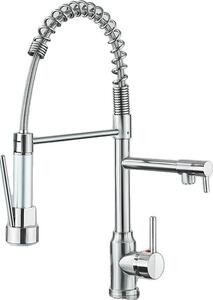 Rubinetto da cucina, materiale ottone, rotazione a 360 gradi, nichel spazzolato