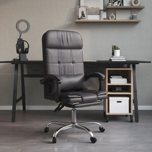 The Living Store Sedia da ufficio con funzione massaggio Similcuoio grigia