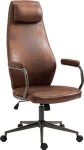 CLP sedia da ufficio Pocatello in ecopelle regolabile in altezza stile loft industriale antico, cognac