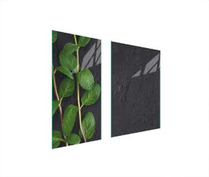 Piastre copri fornelli 2 pezzi 75x52 Copri piano cottura in Vetroceramica tagliere in vetro ardesia menta