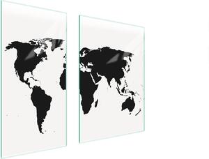 Piastre copri fornelli 2 pezzi 75x52 Copri piano cottura in Vetroceramica tagliere in vetro mappa Europa