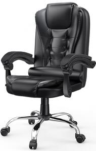 Sedia da ufficio ergonomica - Sedia da ufficio Bigzzia con schienale alto e altezza regolabile - Sedia girevole in Finto cuoio - reclinabile per ufficio