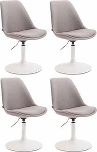 Set di 4 sedie da pranzo - sedie da cucina - design moderno, seduta confortevole | colore: grigio | colore base: bianco