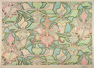 Mucha, Alphonse Marie - Stampa artistica Wallpaper design, (40 x 30 cm)