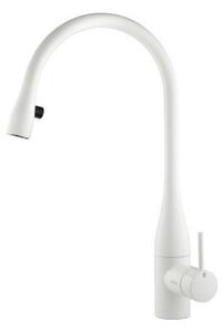 Miscelatore da cucina Naber KWC Eve 4 con tubo estraibile con spruzzo bianco opaco ad alta pressione