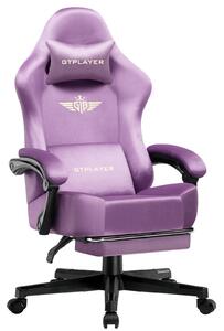 GTPLAYER sedia da gioco Poltrona da gioco ergonomica Sedia da scrivania Sedia da ufficio con superficie in tessuto Cuscino di seduta a molla, braccioli di collegamento, con poggiapiedi