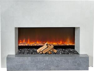 Caminetto elettrico Xaralyn - Santos Ltd - pietra naturale bianca - 1400 Watt di riscaldamento - con telecomando - edizione limitata - caminetto da incasso incluso - caminetto decorativo