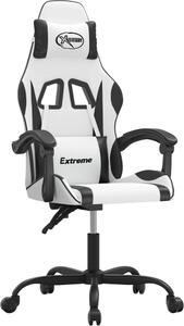Sedia da Gaming Bianco e Nero in Pelle finta