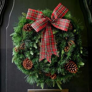 Fiocco natalizio in poliestere H 29 cm, L 3 cmx P 23.5 cm, , colore scozzese