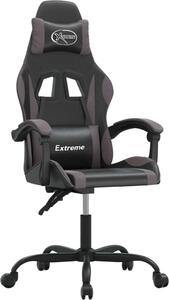 Sedia da Gaming Girevole Nera e Grigia in Pelle finta
