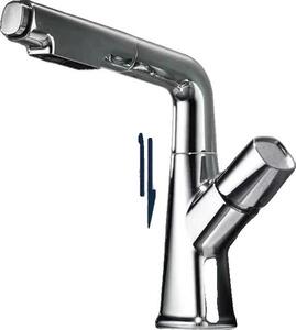 Rubinetto per lavabo, acciaio inox, cartella in ceramica, cromato
