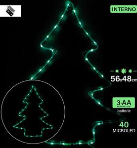Decorazione insegna luminosa da appendere albero con 40 microled a batteria per uso interno 56x44 cm - Gold
