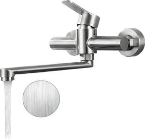Rubinetto da cucina, girevole a 360°, monocomando, acciaio inossidabile, design moderno, portata massima 7,5 l/min