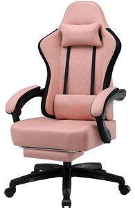 GTPLAYER sedia da gioco Poltrona ergonomica da gioco Sedia da scrivania Sedia da corsa per PC gamer con superficie in tessuto, cuscino di seduta in piuma con poggiapiedi arancione