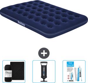 Materasso gonfiabile Bestway - Letto francese - 137 x 191 x 22 cm - Blu - Accessori inclusi