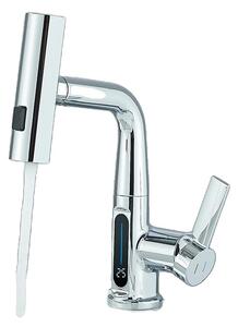 Rubinetto per lavabo, design contemporaneo, robusta costruzione in ottone, materiali senza piombo , Cromo