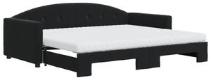 VidaXL Divano letto estraibile con materasso Nero 90x200 cm Velluto