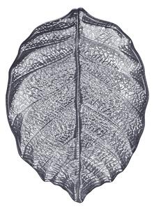 Ciotolina centrotavola natalizio in vetro a forma di foglia con finitura metallica Elegance Tiba Leaf Sibilla