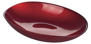 Ciotola centrotavola ovale in vetro con finitura metallica Elegance Sibilla - Red