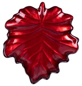 Ciotolina centrotavola in vetro a forma di foglia Elegance Leaf, Sibilla