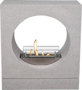 Caminetto a tunnel a etanolo Xaralyn - Milano - look cemento - potenza termica 2 kW - caminetto a libera installazione - caminetto di design - fiamme vere