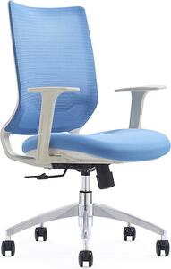 Sedia da ufficio MAKAU, regolabile in altezza, girevole, blu, bianca, 69x66x105,5/115 cm