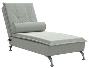 Chaise longue da massaggio con cuscino Velluto grigio chiaro