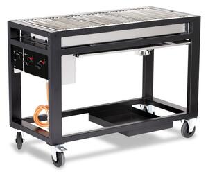 Outsunny Braciere da Esterno 3 in 1 Tavolino da Giardino e Griglia per Barbecue in Metallo e Ceramica, con Attizzatoio, 75x75x60cm | Leroy Merlin