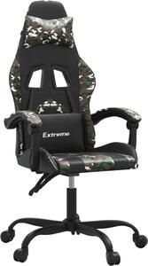 Sedia da Gaming Girevole Nero e Mimetico in Pelle finta