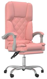 VidaXL Sedia da ufficio con funzione massaggio in Pelle finta rosa