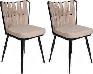 Skye Decor, Kuakl-221 V2, Set di sedie (2 pezzi), Crema, 100 % METALLO, 43 x 43 x 82 cm