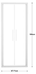Porta doccia battente Record 71 cm, H 195 cm in vetro, spessore 6 mm trasparente bianco