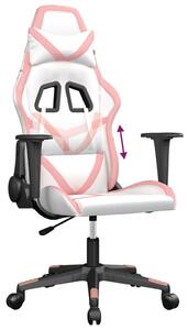 Sedia da Gaming Bianco e Rosa in Pelle finta