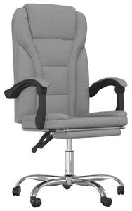 VidaXL Sedia da ufficio con funzione reclinabile in tessuto grigio chiaro