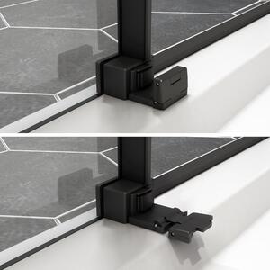 Box doccia rettangolare scorrevole Remix 120 x 70 cm, H 195 cm in vetro, spessore 8 mm trasparente nero
