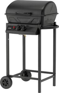 Griglia a gas 5,5 kW, 2 bruciatori, acciaio 60 × 53 x 102 cm