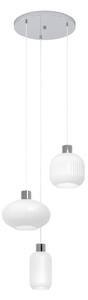 EGLO Lampada a sospensione Dasmina, dimmerabile, Bianco / Opale, Soggiorno / Sala da pranzo, Vetro, Giovanile, Lampada a sospensione
