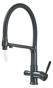 Rubinetto da cucina, doccetta estraibile, orientabile a 360 gradi, nero opaco