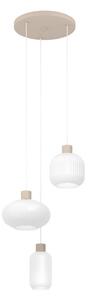 EGLO Lampada a sospensione Dasmina, dimmerabile, Bianco / Opale, Soggiorno / Sala da pranzo, Vetro, Giovanile, Lampada a sospensione