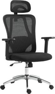 Sedia ergonomica per ufficio - Sedia da ufficio - Supporto lombare e poggiatesta regolabili per un maggiore comfort | Colore: nero