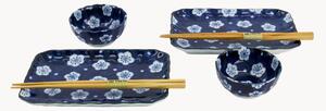 Set di piatti da sushi in porcellana Ume, 2 persone, set da 6