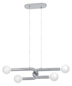 EGLO Lampada a sospensione Mellili, dimmerabile, Cromo / Argento, Soggiorno / Sala da pranzo, Metallo, Moderno, Lampada a sospensione