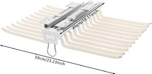 Portapantaloni estensibile - Organizer per armadio - A doppia fila con 22 aste - Portata 15 kg - 59x46 cm - Lega di alluminio e acciaio - Beige