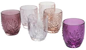 Bicchieri in vetro colorato set 6 bicchieri acqua e bibite 340 ml Coral Provence