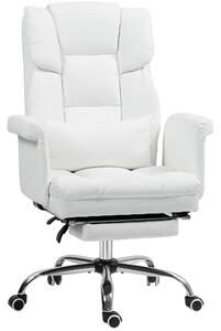 Sedia da ufficio HOMCOM, sedia da scrivania ergonomica con funzione reclinabile, cuscino lombare
