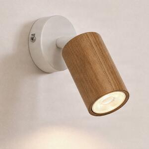 Faretto Nisse Luminex, dimmerabile, Bianco / Opale, Soggiorno / Sala da pranzo, Legno, Applique