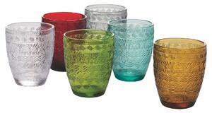 Bicchieri in vetro colorato set 6 bicchieri acqua 280 ml Mexico