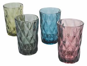 Bicchieri in vetro colorato set 4 bicchieri bibita e drink 350 ml Renaissance