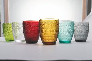 Bicchieri in vetro colorato set 6 bicchieri acqua 280 ml Mexico