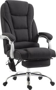 Sedia massaggiante ergonomica - Confortevole sedia da ufficio - Altezza regolabile e poggiapiedi | Colore: nero